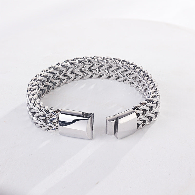 Steel Denim Chain Magnetic Buckle Fashion Couple Double Layer Bracelets