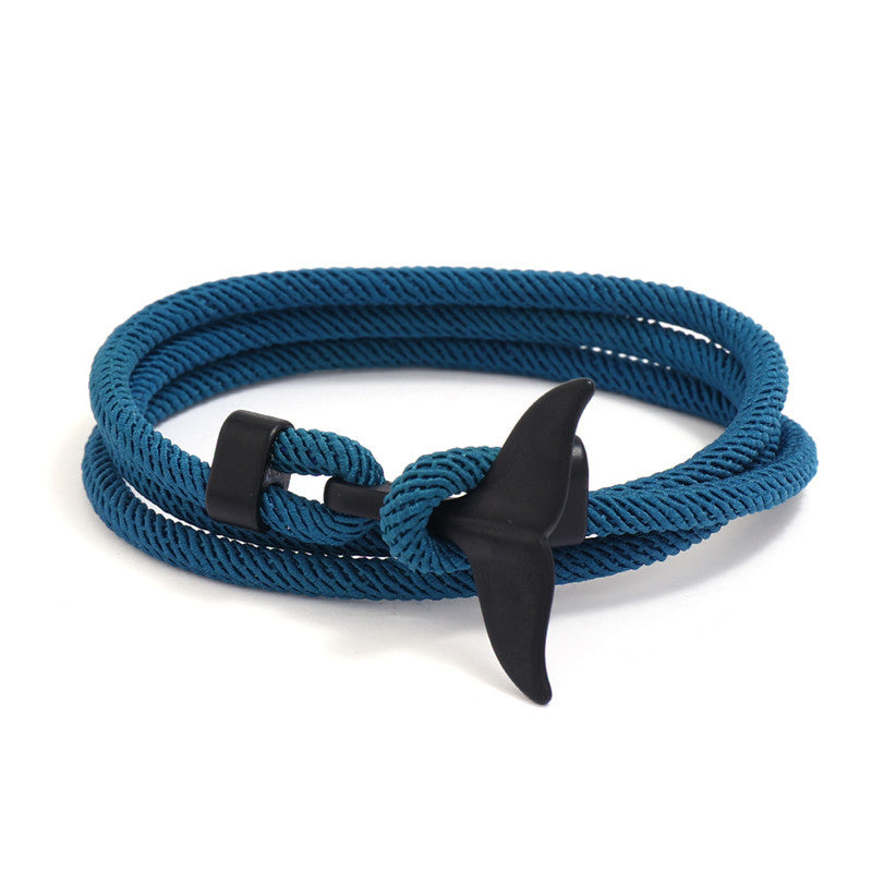 Women's & Men's & Ocean Series Boat Anchor Style Whale Tail Braided Rope Bracelets