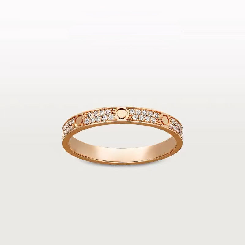 Starry Sky Double Row Drill Three-row Black Nail Ring