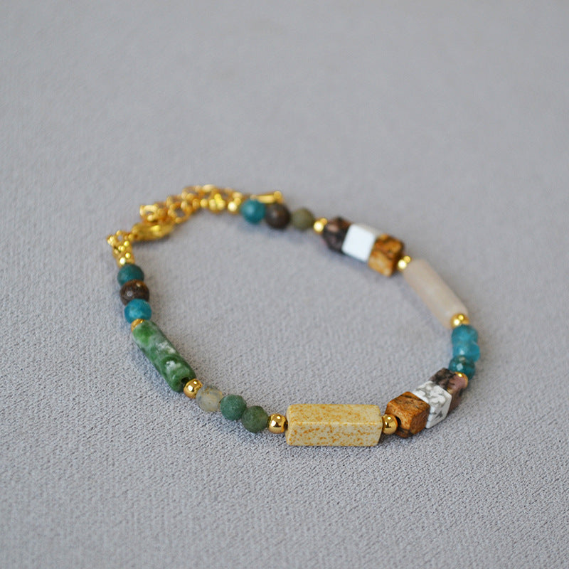 Colorful Real Stone Beaded Stacked Belt Bracelets