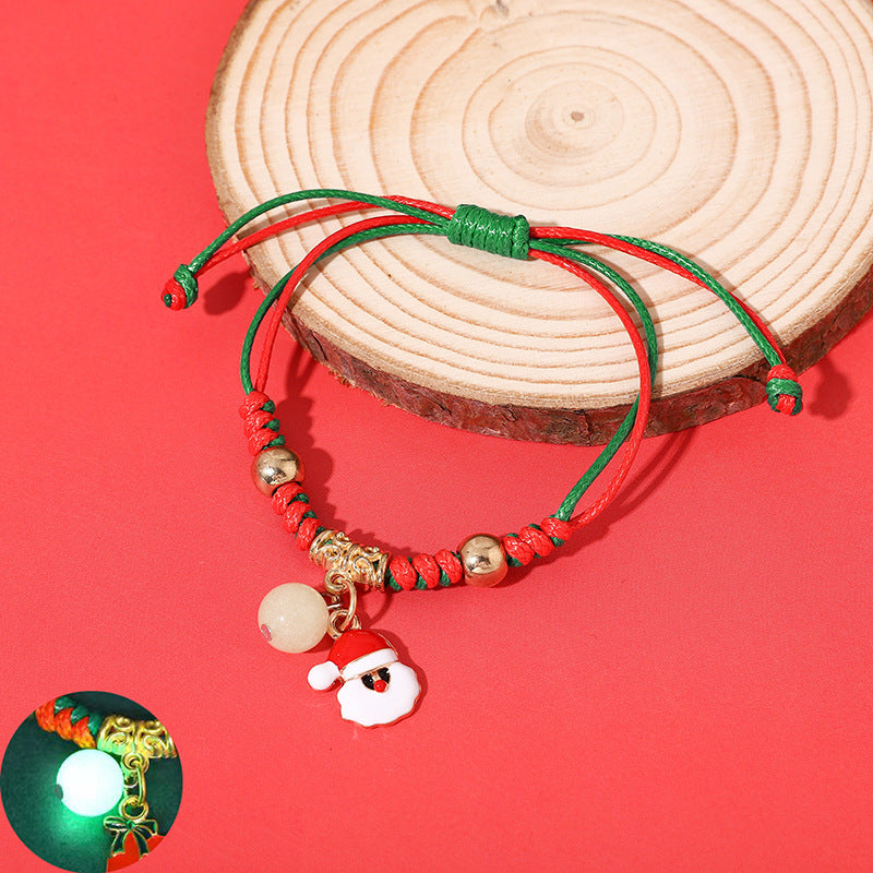 Luminous Christmas Woven Female Popular Santa Bracelets