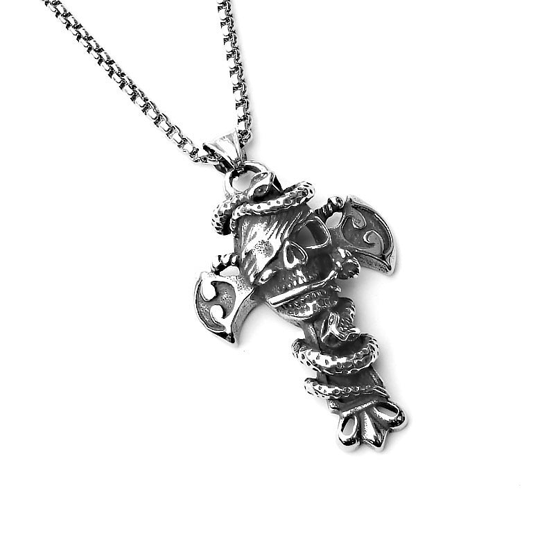 Men's Punk Titanium Steel Skull Personality Retro Domineering Necklace