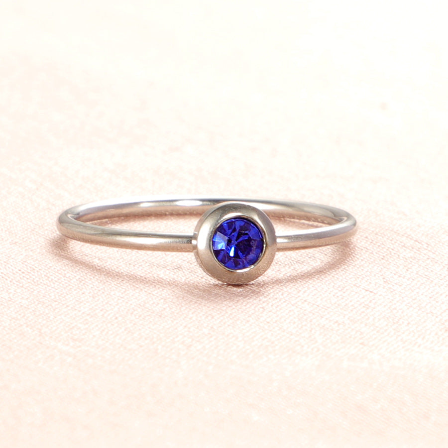 With Birthday Stone Personality Simple Birthstone Rings