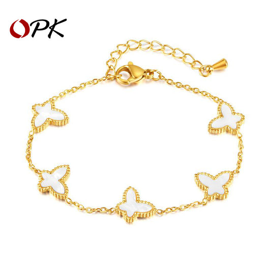 Women's Style Titanium Steel High-grade Butterfly Fashionable Bracelets