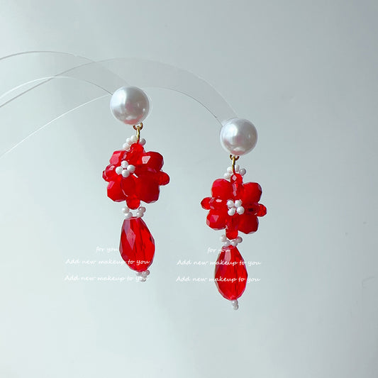 Boucles d'oreilles pendantes en forme de fleur, boucles d'oreilles d'ambiance lumineuse et belle