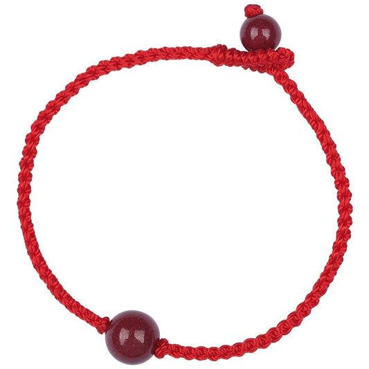 Bracelets tissés à la main pour hommes, minerai brut, corde rouge, vie féminine, lapin