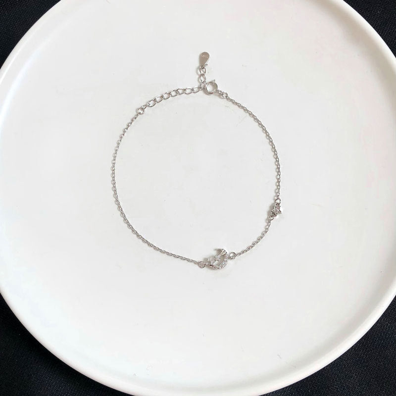 Pure Silber Moon Damen-Armbänder mit schlichtem Design