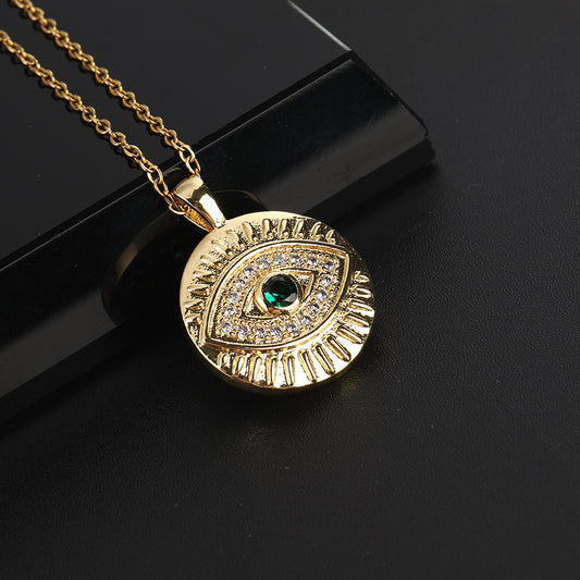 Niche Personality Design Geometric Copper Zircon Devil's Necklaces