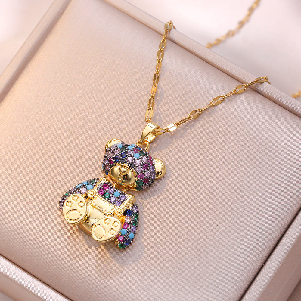 With Hearts Zircon Flower Special Interest Necklaces