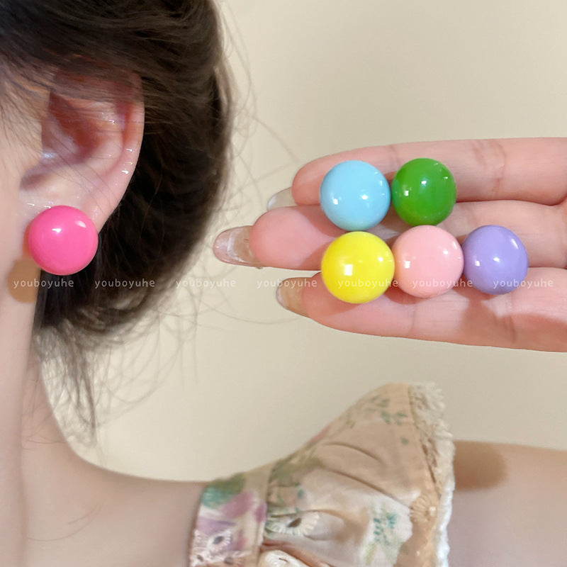 Color Candy Steamed Bread Ear Female High-grade Sweet Rings