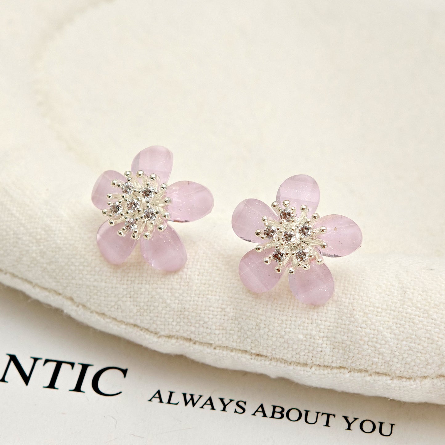 Cherry Blossom Flower Mori Gentle Unique Earrings