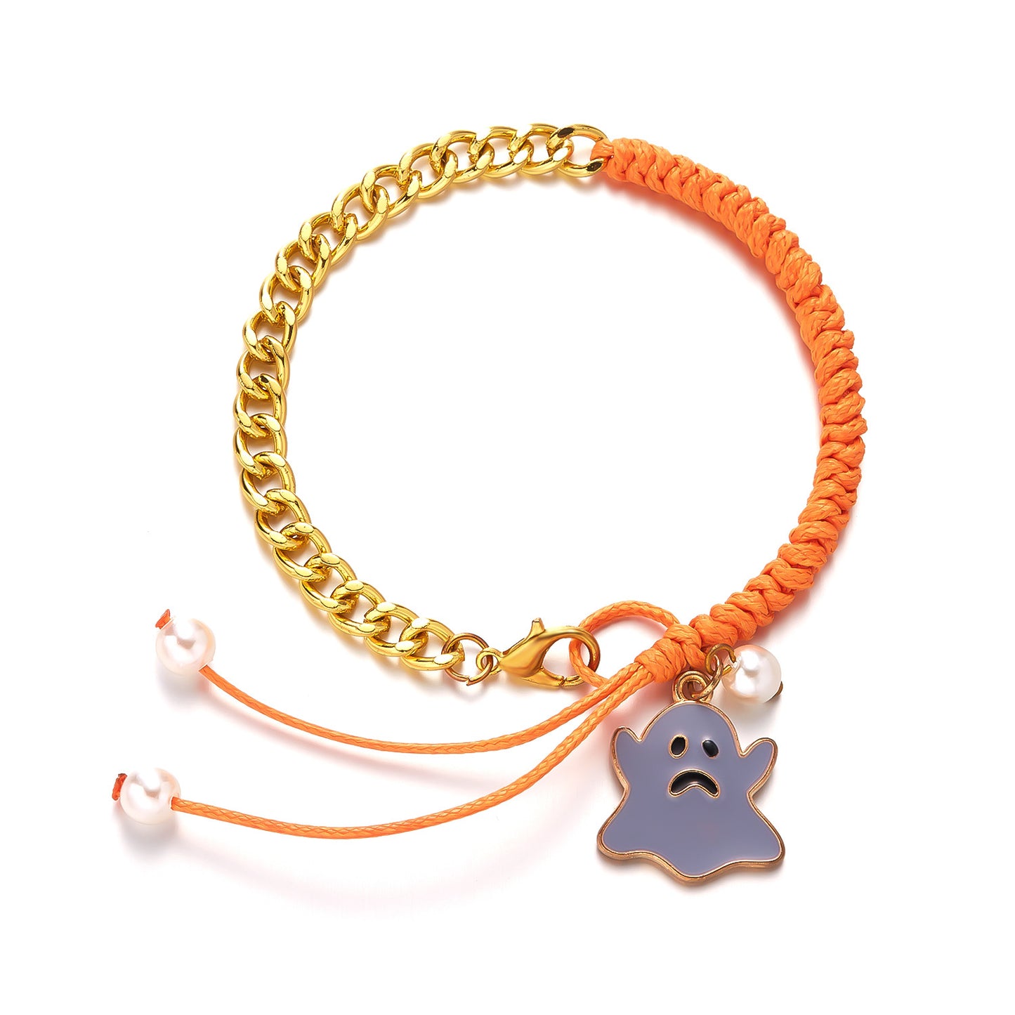 Creative Halloween Imitation Pearl Ghost Pumpkin Pendant Bracelets