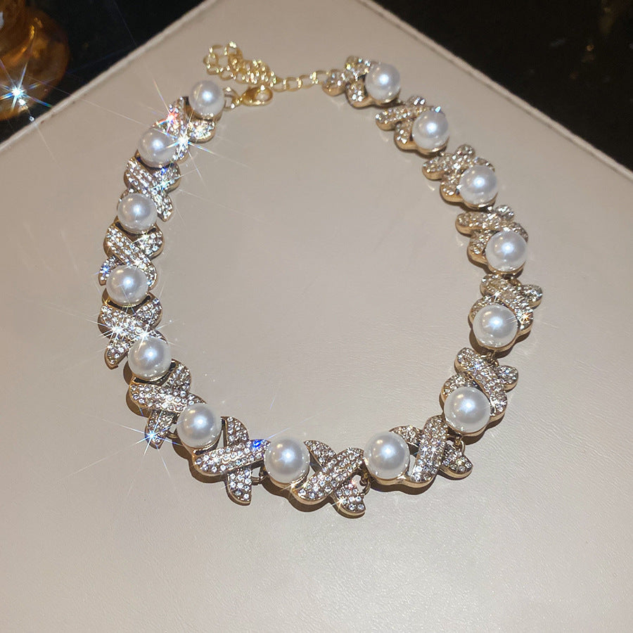 Women's Round Pearl Niche Temperament Light Luxury High Necklaces
