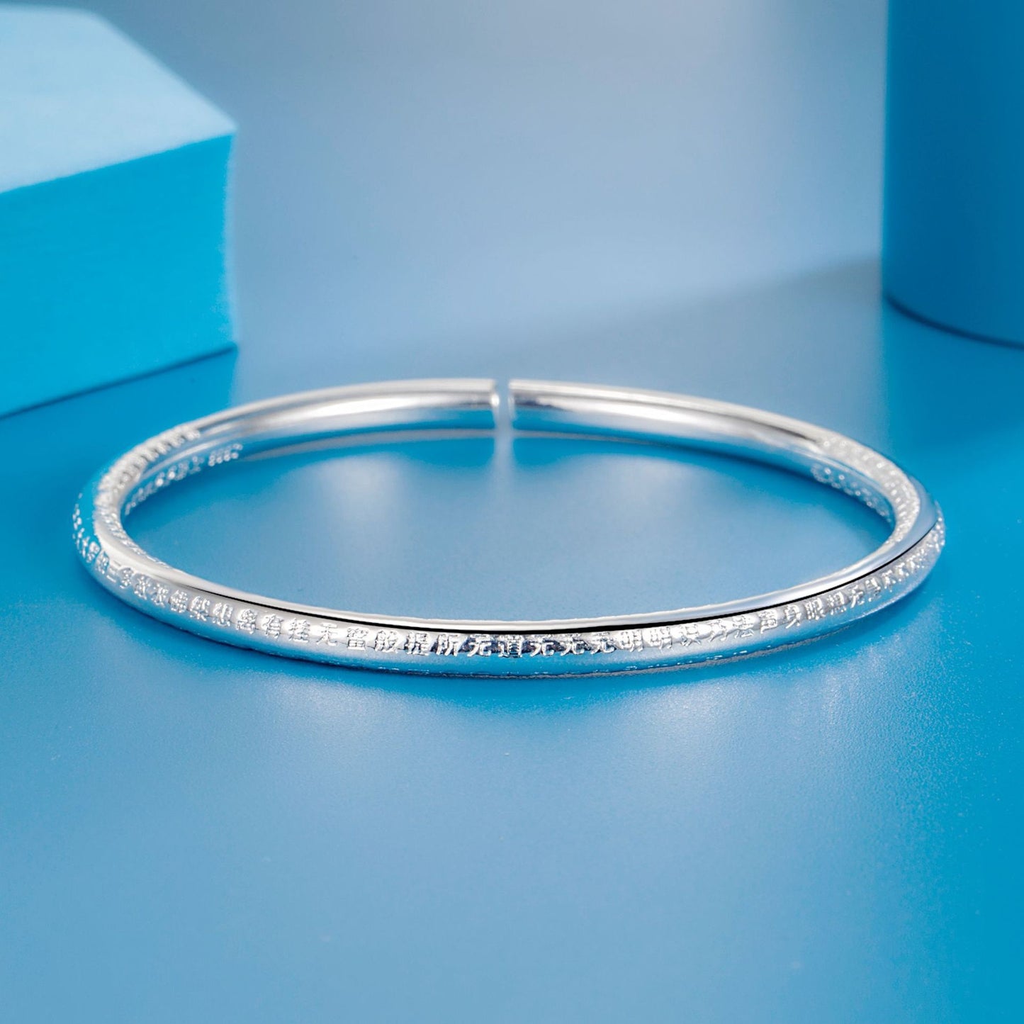 Sutra Simple Opening Adjustable Text Round Tube Bracelets