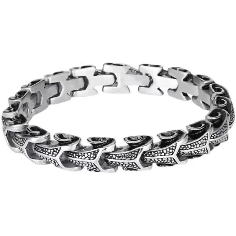 Domineering Personalisierte Thai Silber Distressed Hip Hop Armbänder für Herren