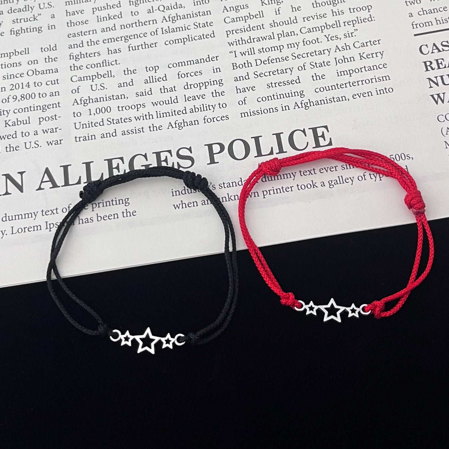 Women's & Men's Fashion Alloy Little Star Wax Rope Bracelet