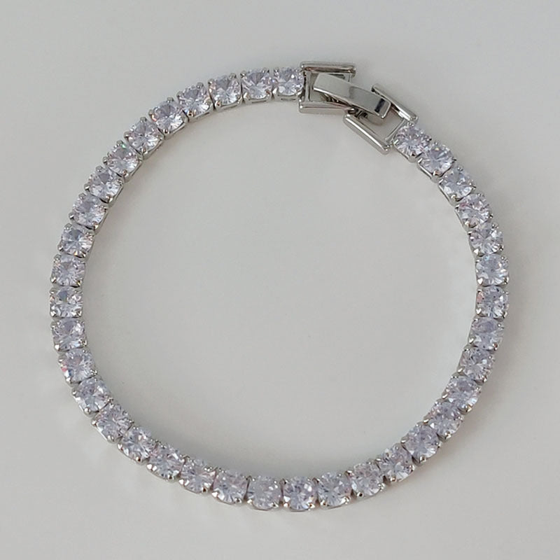 Mode Einfaches Design Einreihige Volle Strass Zirkon Weibliche Armbänder