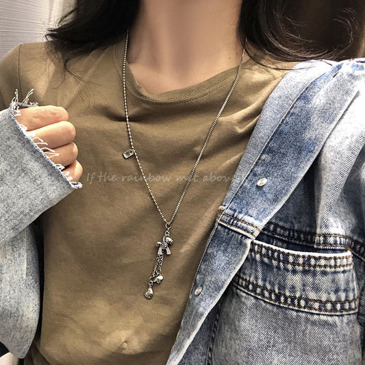 Women's Immediately Rich Flower Titanium Steel Chain Necklaces