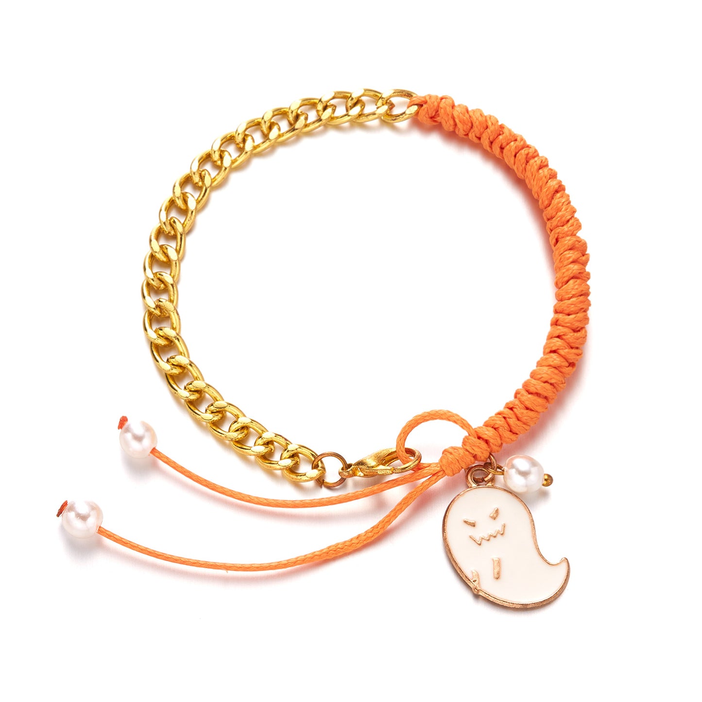 Creative Halloween Imitation Pearl Ghost Pumpkin Pendant Bracelets