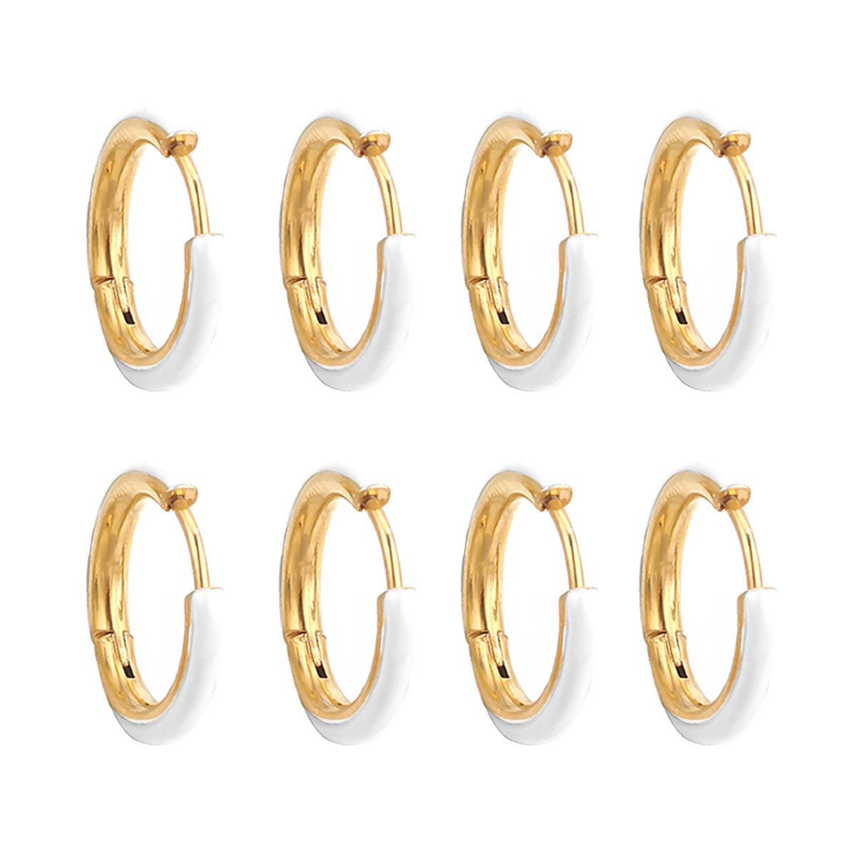 Enamel Color Handmade Oil Dripping Stainless Steel Clip Titanium Classic Ear Buckle