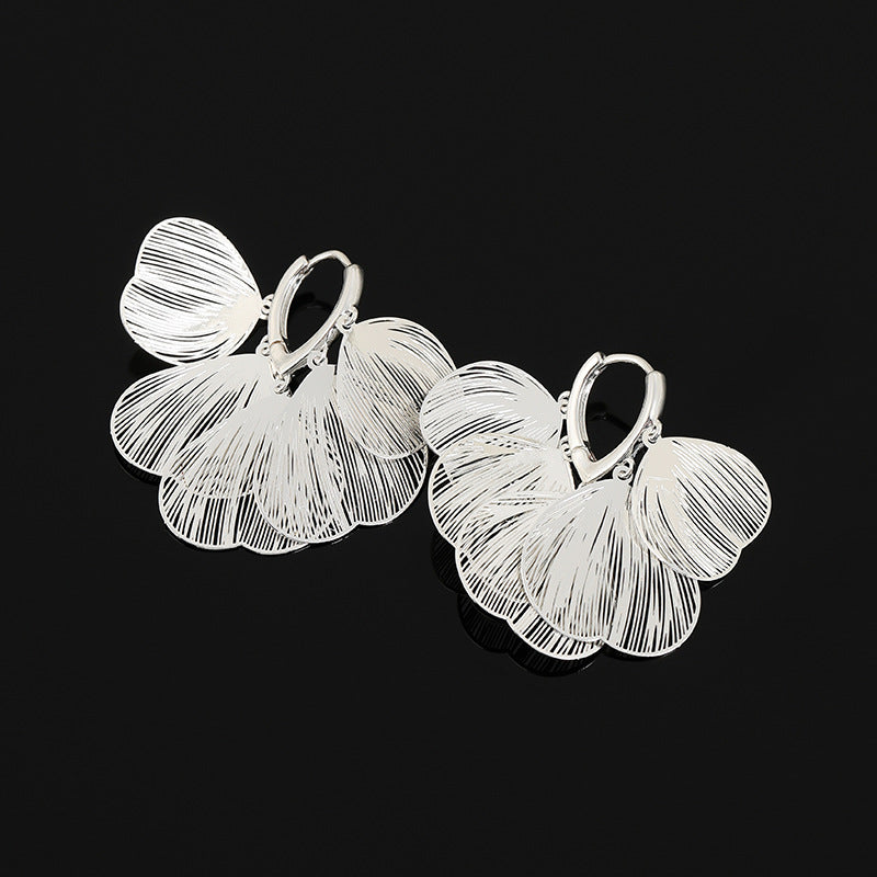 Sier Flexible Butterfly Wing Tassel Light Luxury Temperament Rings
