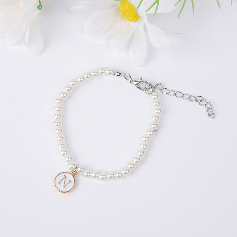 Bracelets femme simple perle anglais votre nom