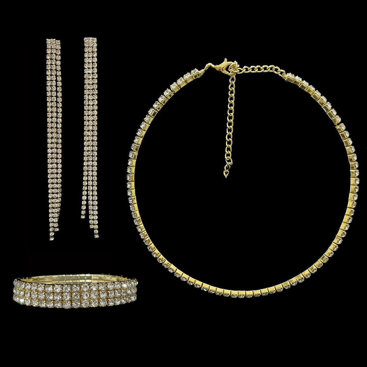 Minority Simple Soil Diamond Elastic Geometric Tassel Earrings