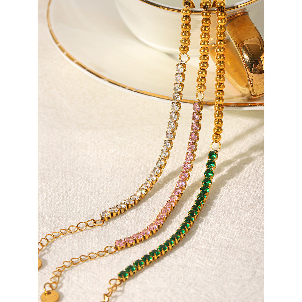 Women's Stainless Steel Zircon Twin Light Luxury High-grade Bracelets