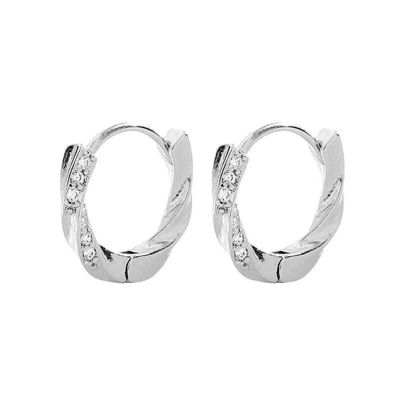 Sterling Sier Mobius Strip Twist Eardrop Earrings