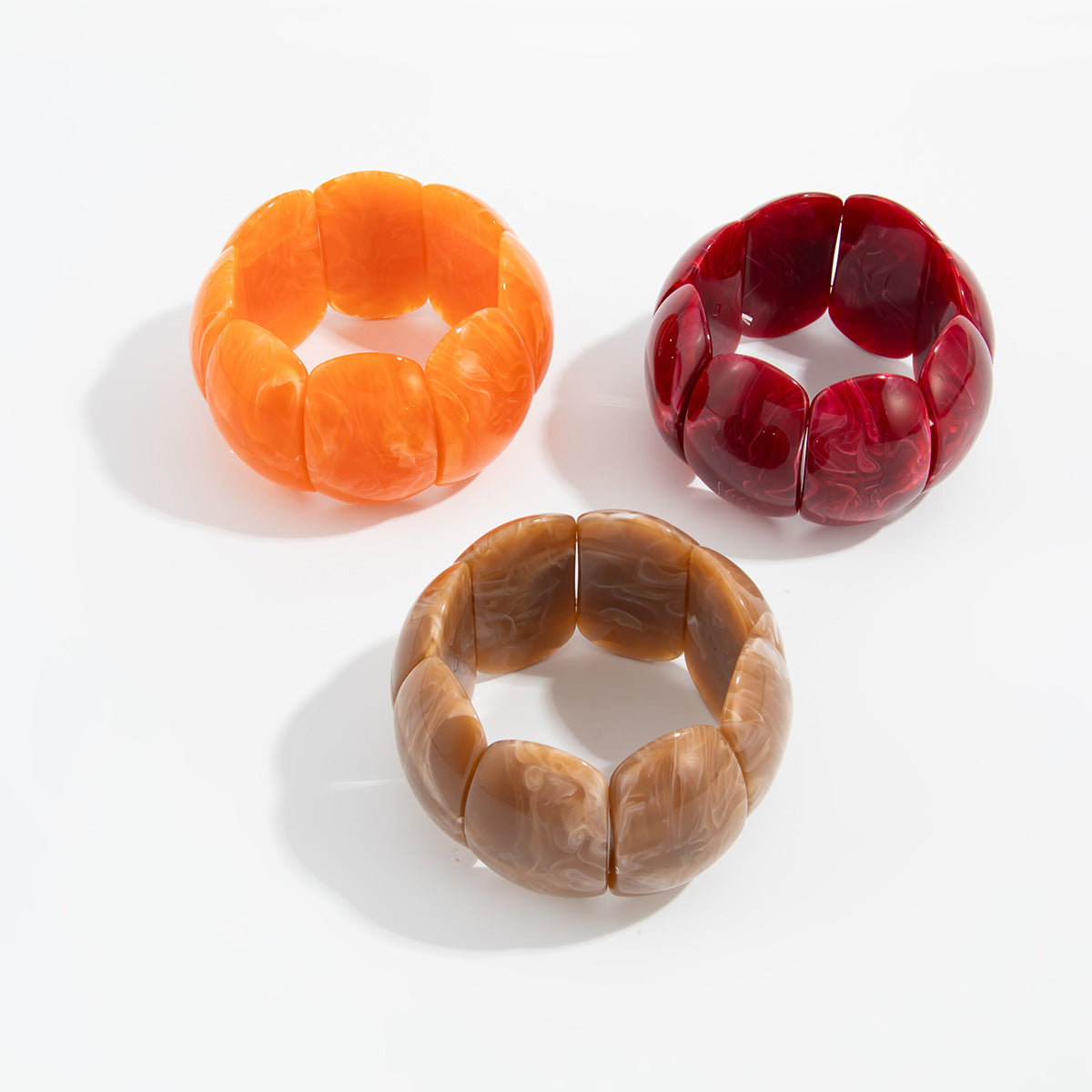 Blooming Resin Exaggerated Acrylic Arc Stitching Bracelet