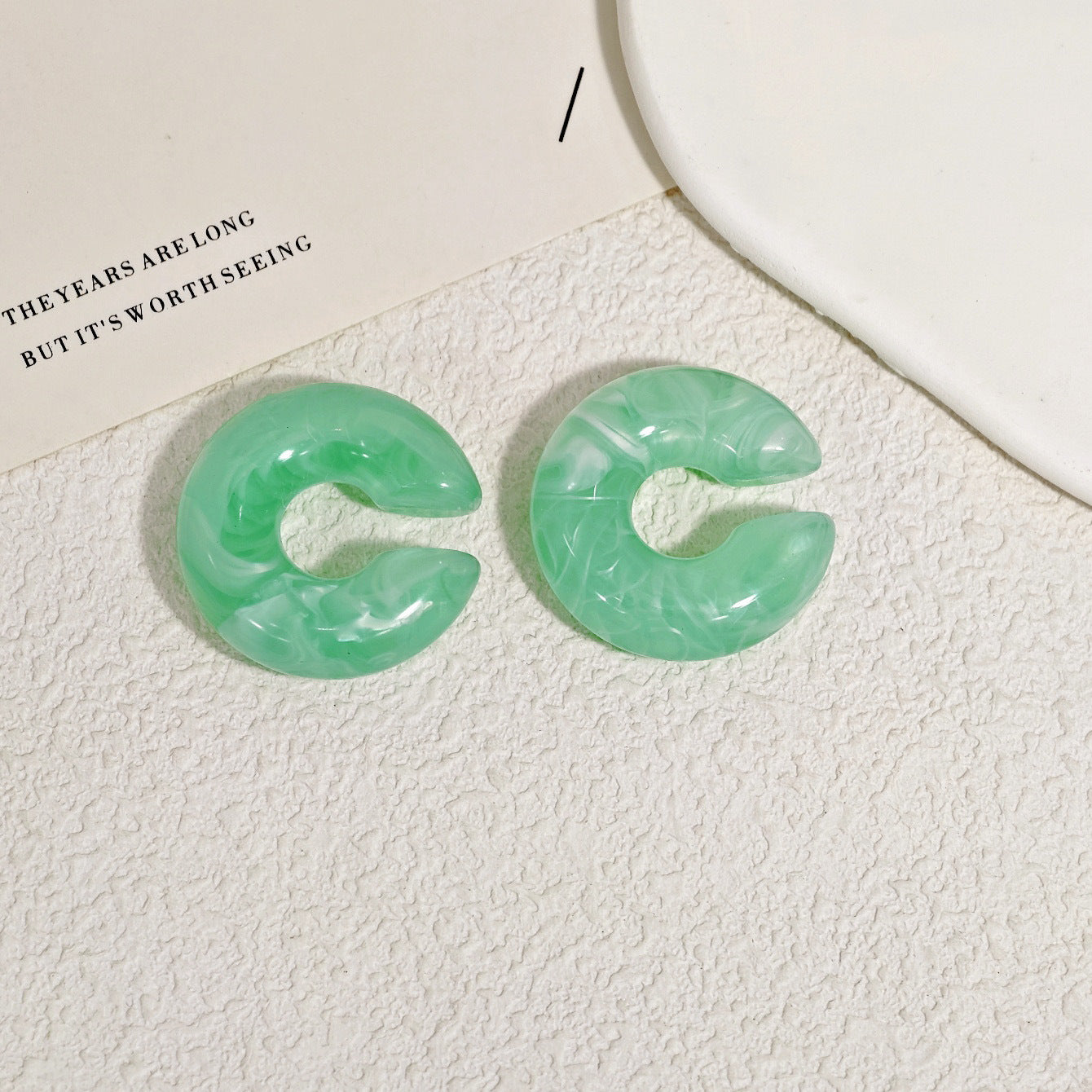 Acrylic Candy Color Matte Simple Design Ear Clip