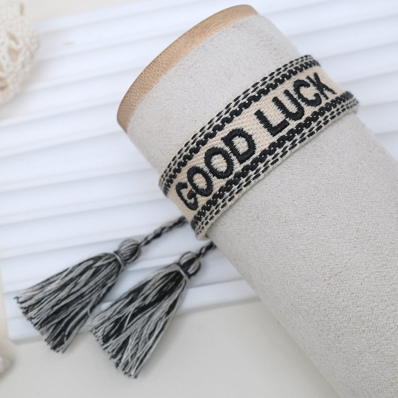 Embroidery Letters Hand-woven Tassel Unisex Party Bracelets