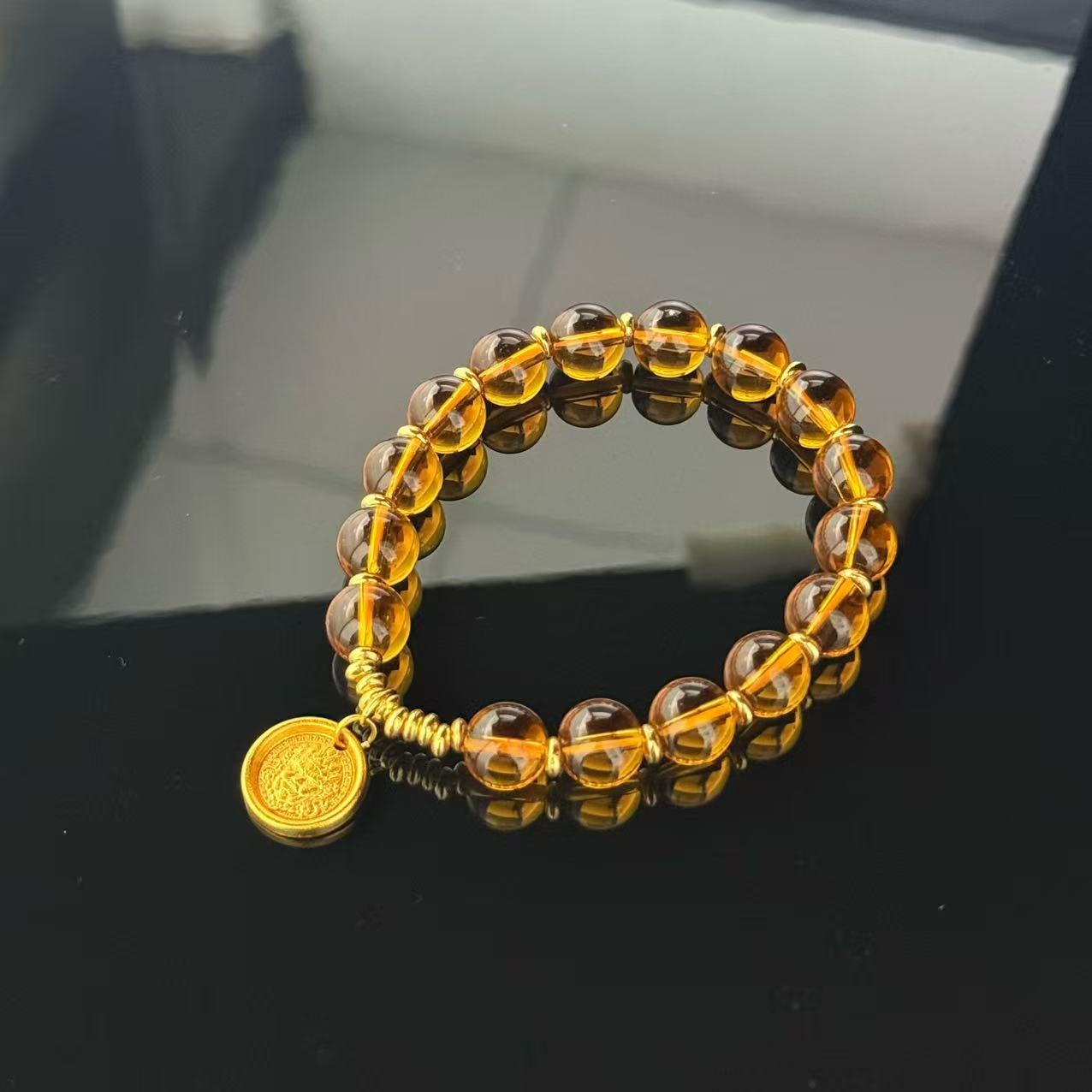 Women's Imitation Natural Citrine Money Drawing Luck Changing Pendants