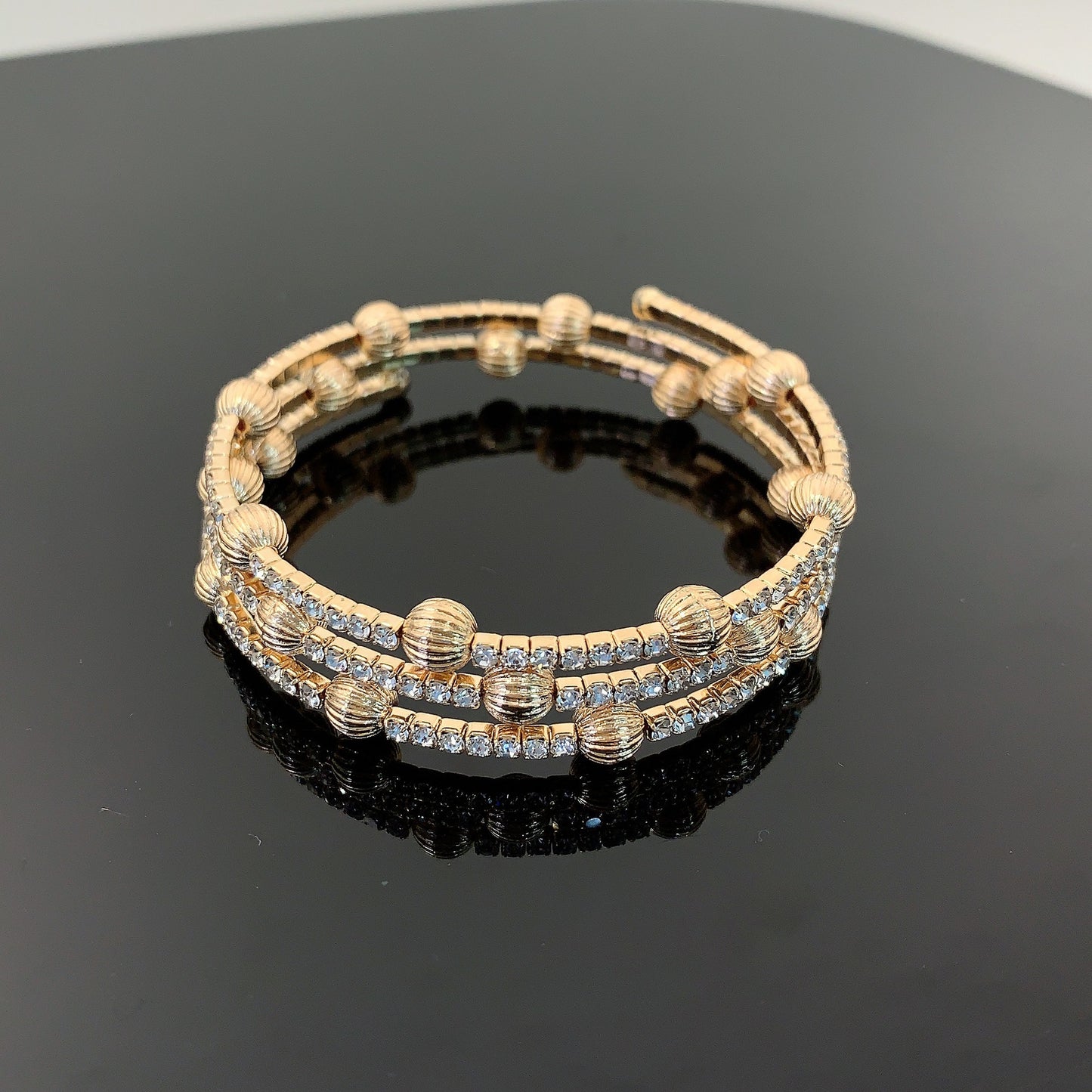Rhinestone Zircon Elastic Laminated Adjustable Female Bracelets