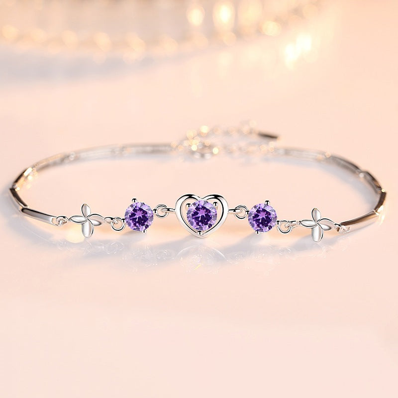 Trèfle en forme de coeur femme coréenne Simple Style Mori petite amie Bracelets de saint valentin