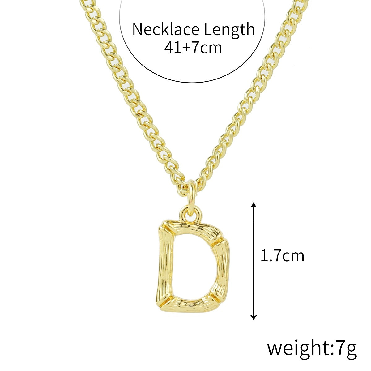 Women's Style Ornament Bamboo Letter Pendant Clavicle Necklaces