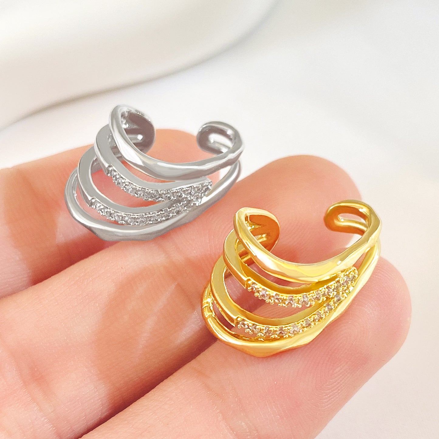 Cross Design Micro Inlaid Zircon Cuff Fashion Personality Affordable Luxury Ear Clip