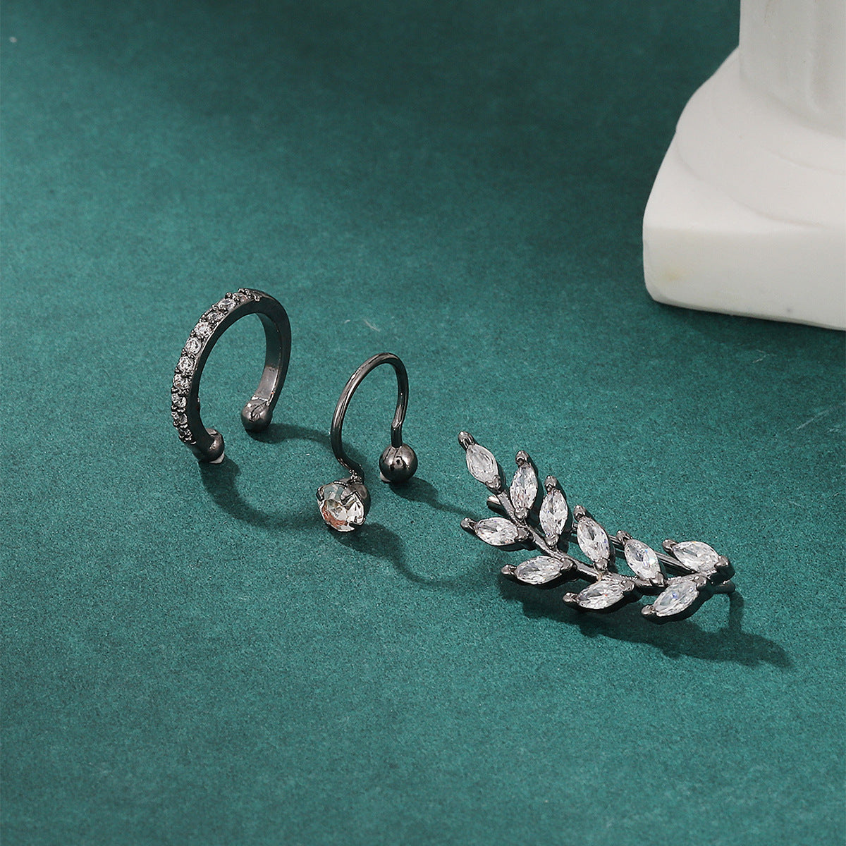 Clip Fashion Personality Copper Inlaid Zircon Rings