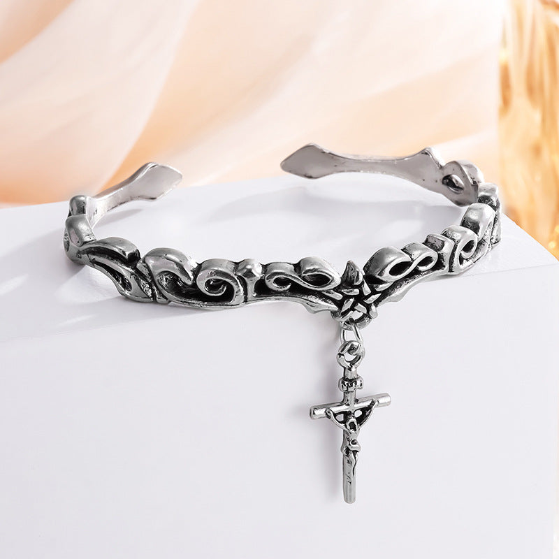 Vine Five-pointed Star Cross Dark Pattern Bracelet
