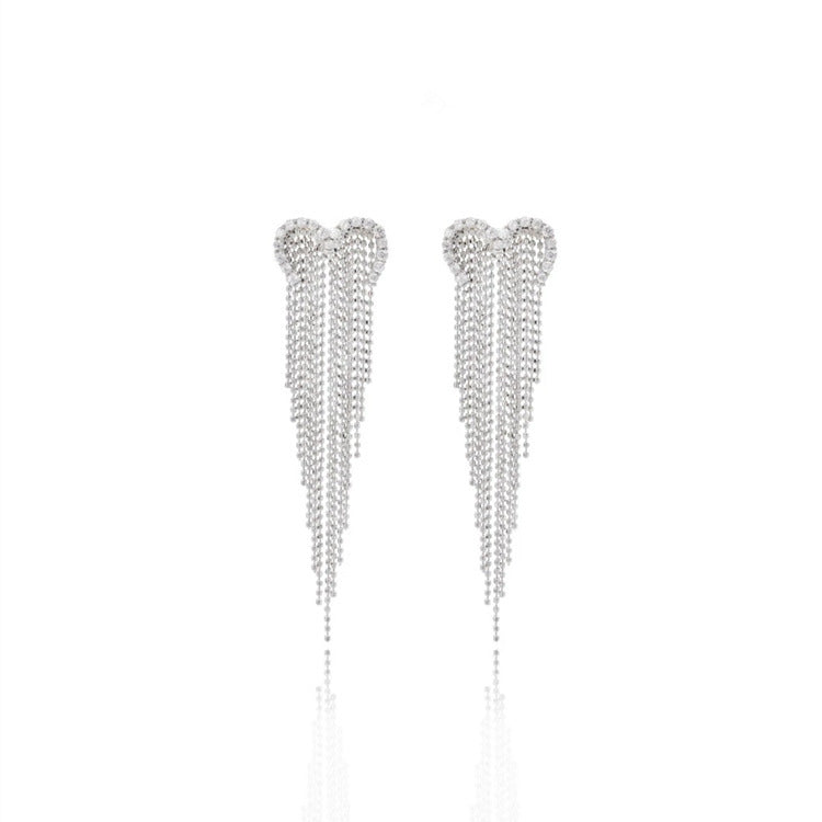 Boucles d'oreilles longues en diamant de style coréen sauvage pour femmes