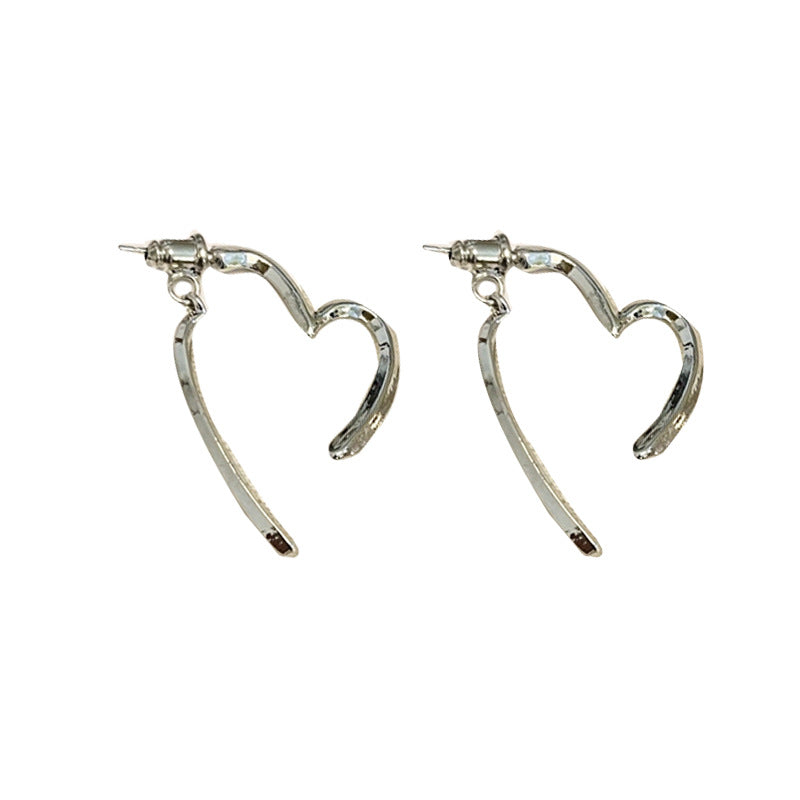 Sweet Cool Metal Simple Love Heart One Earrings