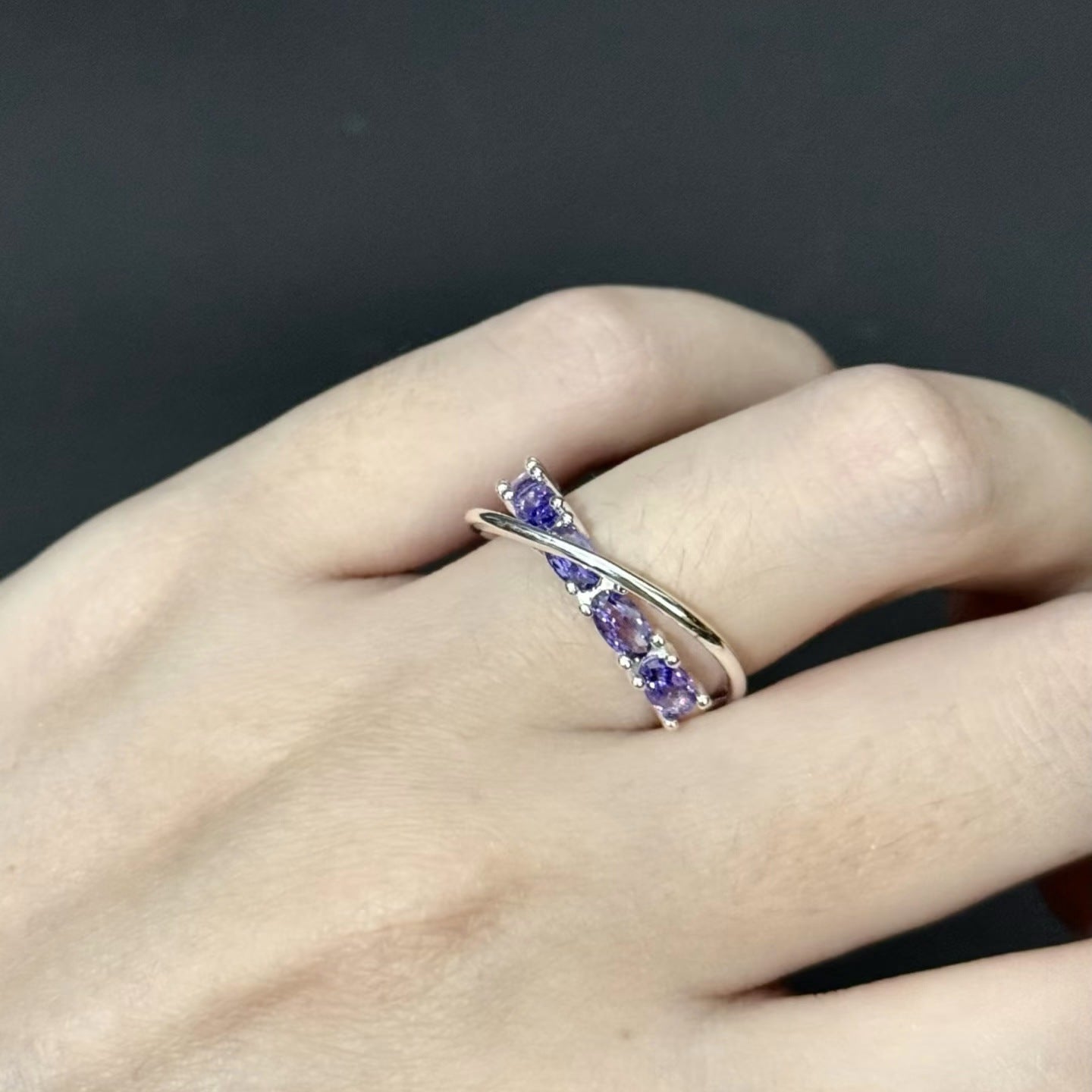 Women's Purple Track Style Light Luxury Versatile Exquisite Ring