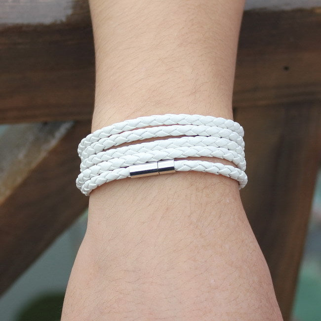 Bracelets tissés en corde de cuir pour femmes, hommes et faits à la main