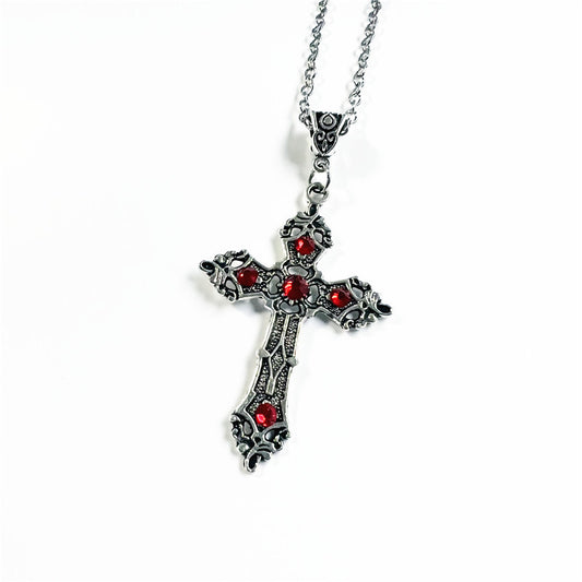 Cross Sier Belt Crystal Unisex Gemstone Necklaces