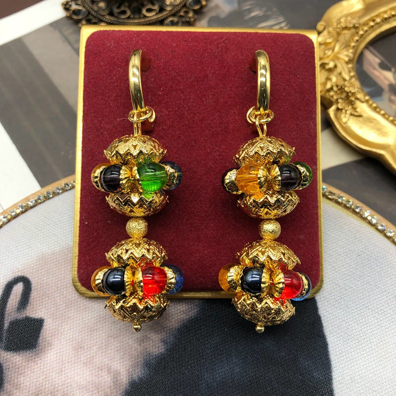 Court Colored Glaze Fashion Trendy Grace Earrings