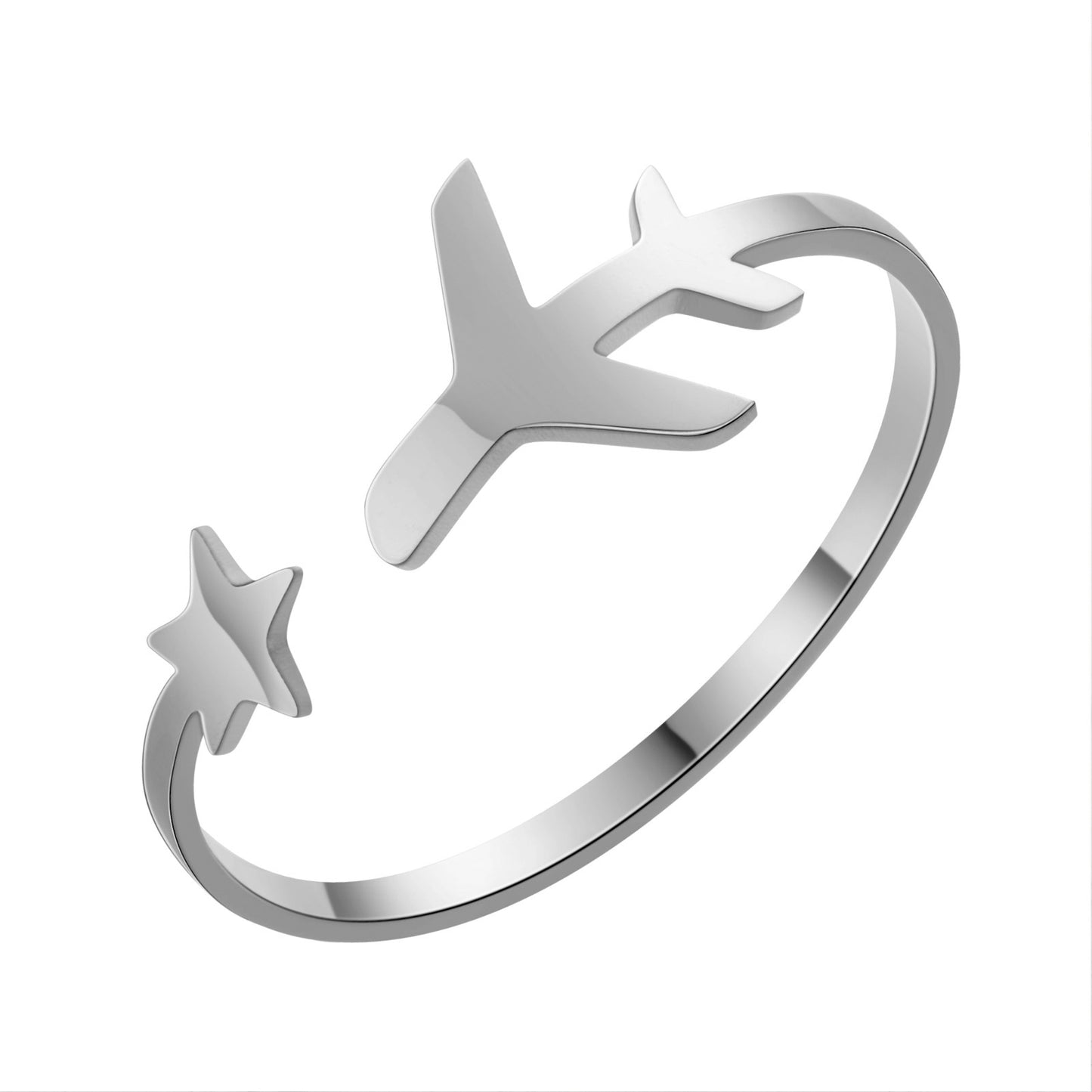 Exquisite Simple Item Star Aircraft Open Ring
