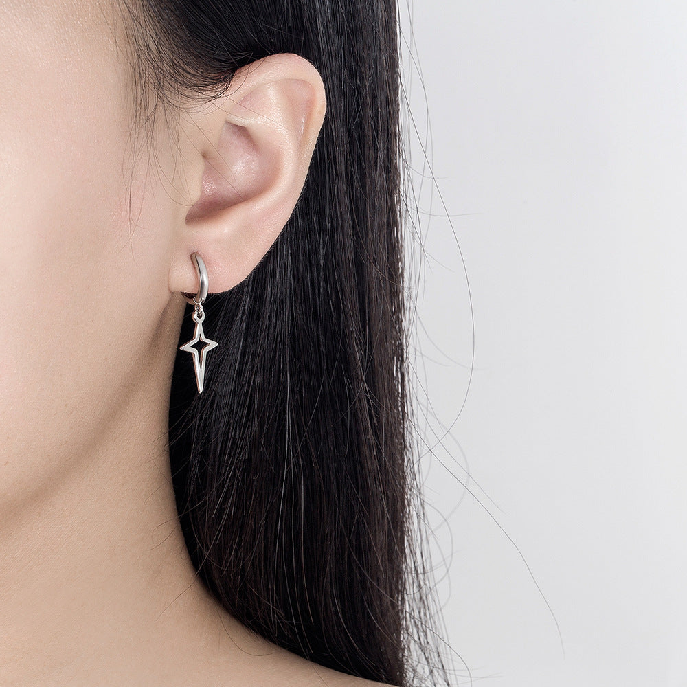 Stars Female Cross North Star Eardrop Earrings