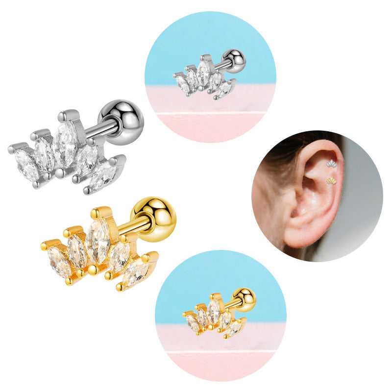 Three-dimensional Butterfly Ear Bone Spider Piercing Stud Earrings