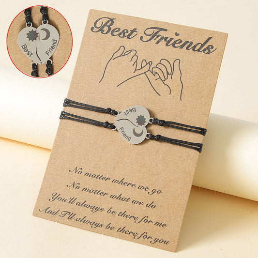 Good Friend Card Stainless Steel Laser Bracelets