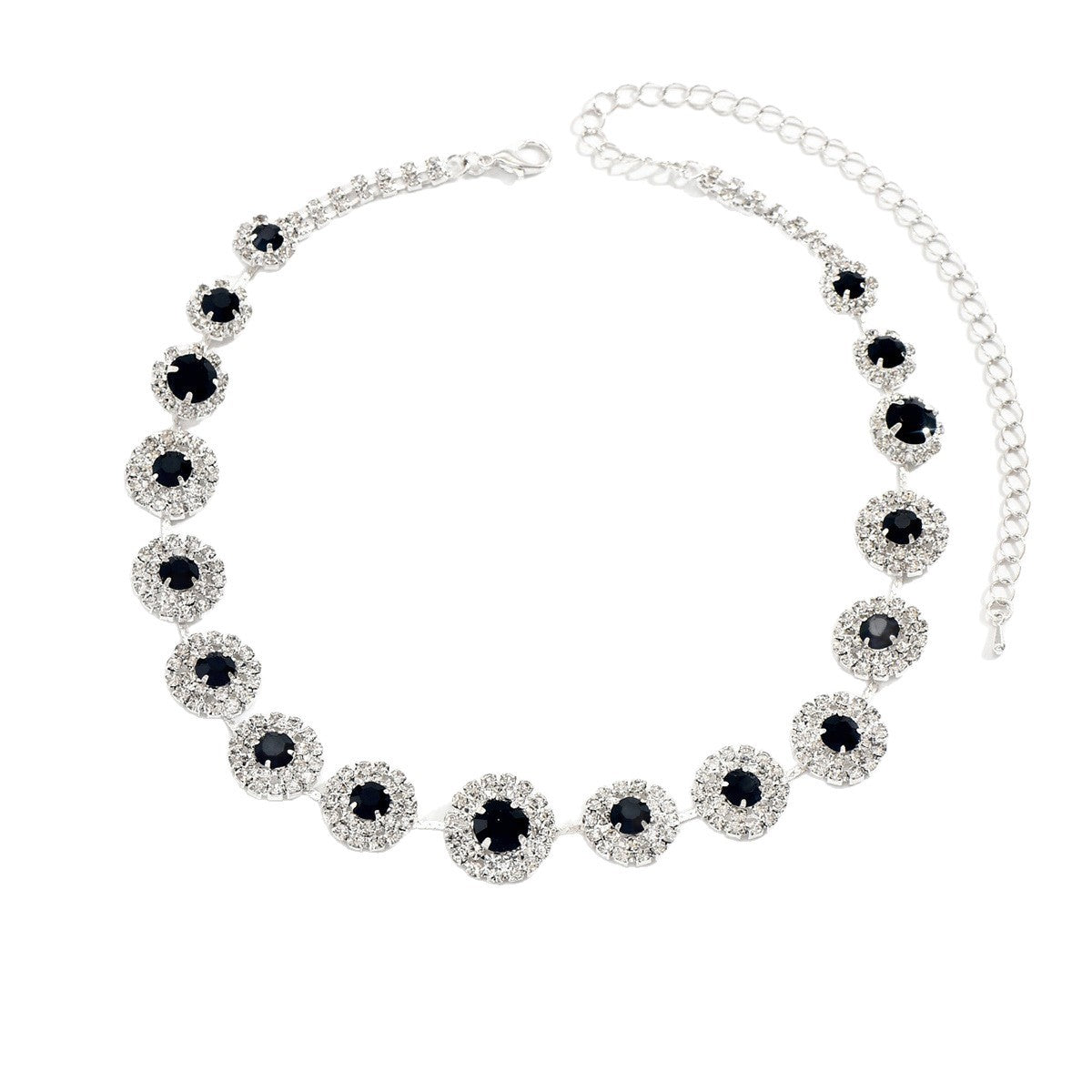 Women's Bridal Fashion Suit Elegant Round Rhinestone Necklace